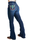 Flamingals Boot Cut Jeans for Women Trendy High Waist Tummy Control Jean Flare Jeans Straight Denim Pants Navy Blue L