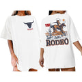 Rodeo Shirts Women Cowgirl Shirts: Women Cowboy Rodeo Shirt Oversized Country Outfit Cow Skull Graphic Short Sleeve Top